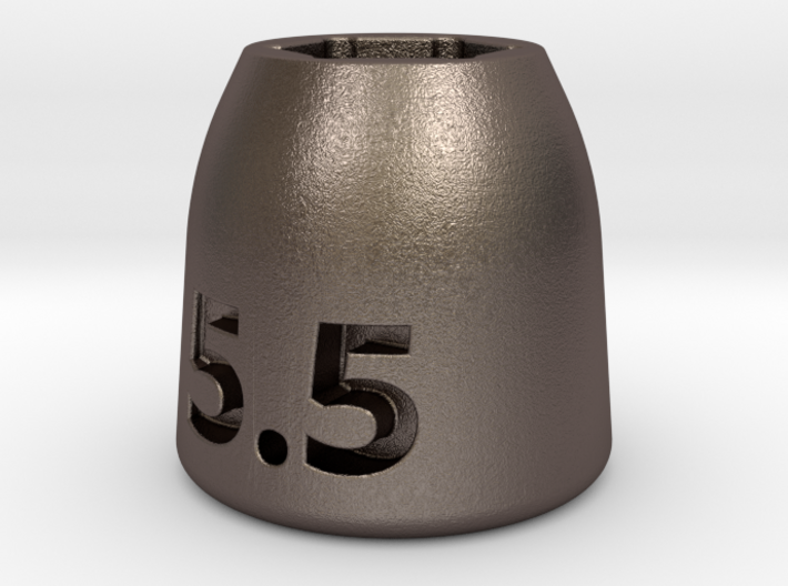 Ultra compact 5.5mm socket. Stainless steel. 3d printed