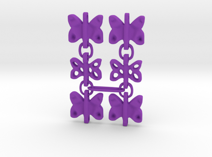 3 Dangling butterfly earrings 3d printed