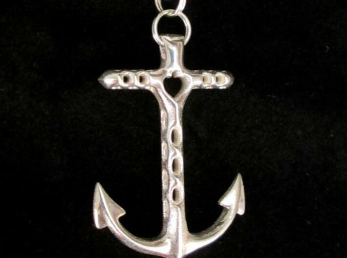 anchor 3d printed photo silver glossy