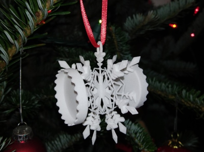 Snow Flake Photo Christmas Tree Ornament  3d printed 
