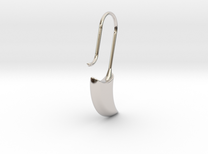 Drop earring large (KB4b) 3d printed A hardy highly polished finish will keep its whiteness longer than silver