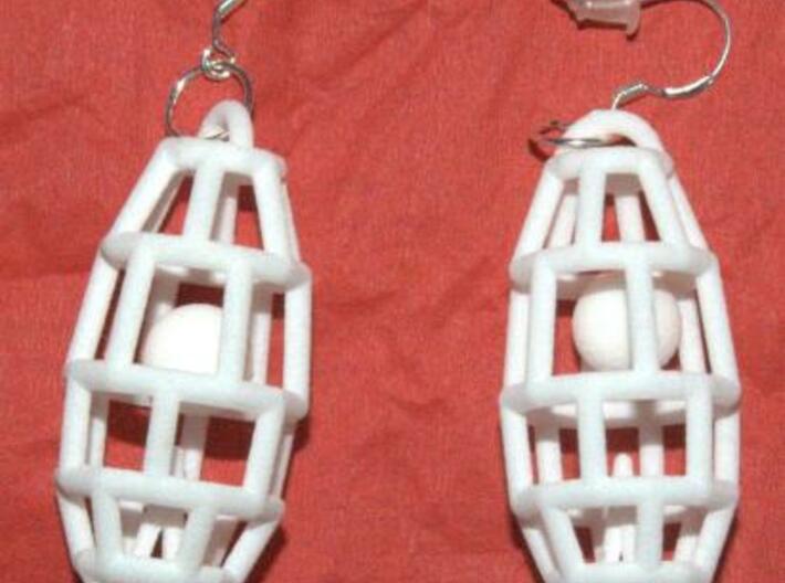 Cage earring - ball inside 3d printed