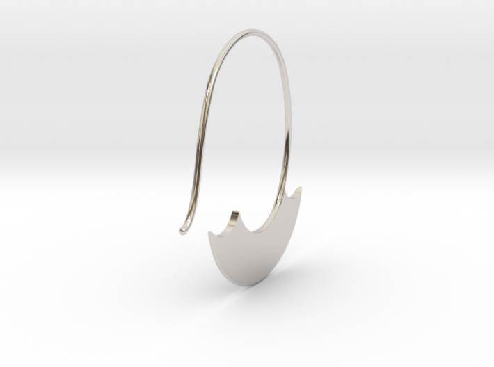 Hoop small to medium size (SWH2c) 3d printed Rhodium plated is a durable highly polished finish that has the look of silver