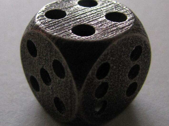 hollow dice made of metal - hohler Würfel Metall 3d printed 