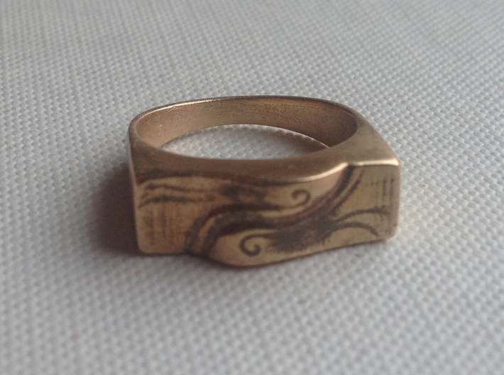 Spirit Of the Wind Ring 3d printed Raw Bronze