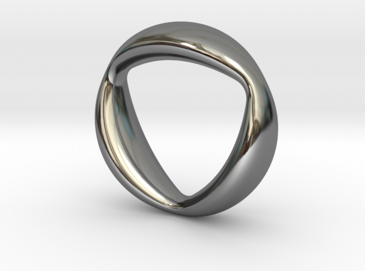 Trifocal Ring US size 6 (UK Size M) 3d printed Fine Silver has a timeless quality