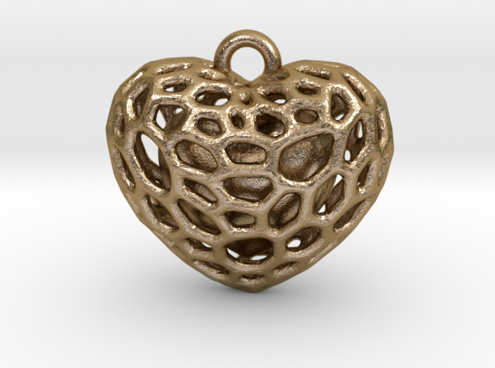 Voronoi heart with one heart inside 3d printed