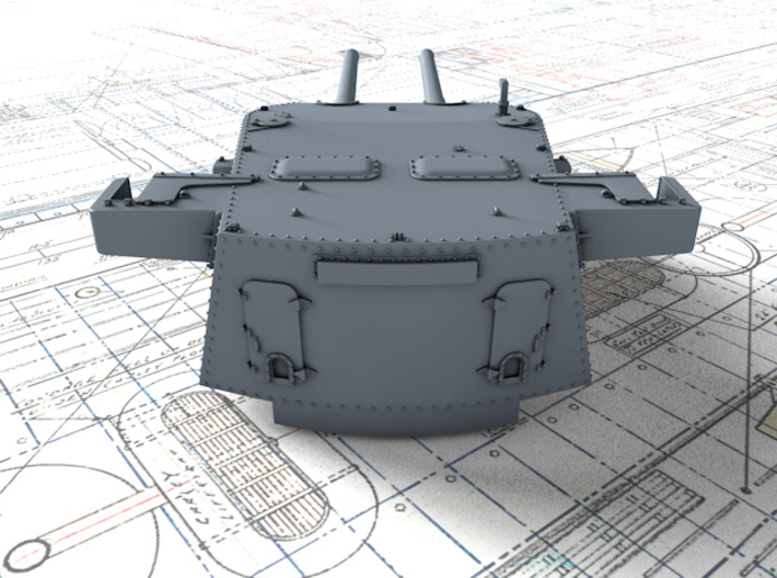 1/350 HMAS Canberra 8"/50 MKVIII Guns 1942 3d printed 3d render showing A and Y Turret detail