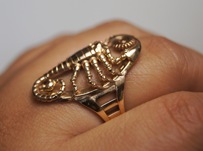 Mech Scorpion Ring Size 13.5 3d printed 