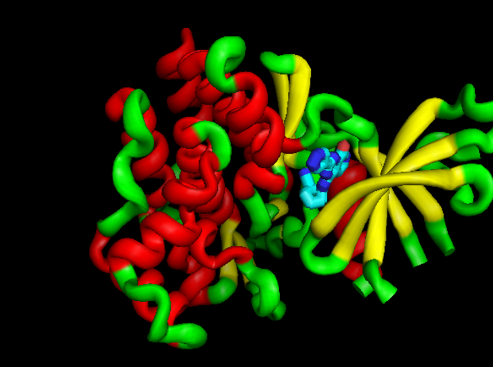 JAK1 Kinase Domain with inhibitor (pdb id 4K6Z) 3d printed 