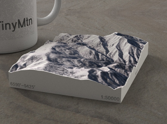 Powder Mountain, Utah, USA, 1:50000 3d printed