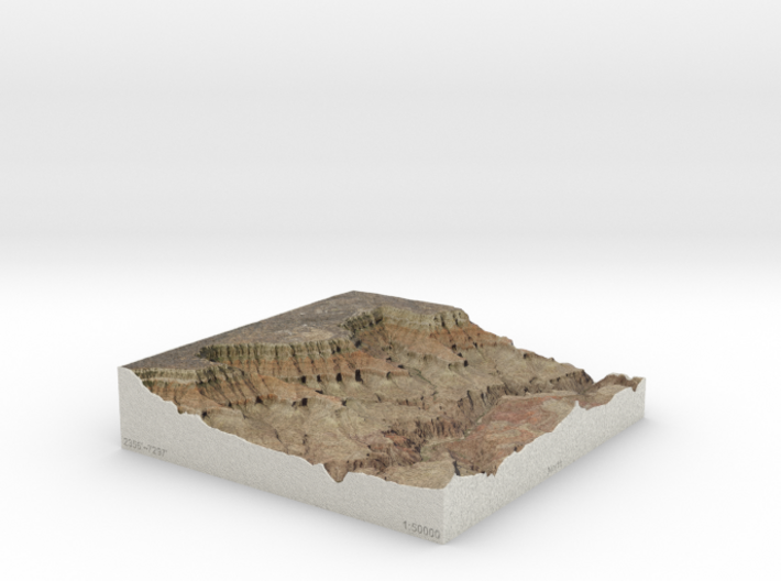 South Rim Grand Canyon, Arizona, 1:50000 Explorer 3d printed 
