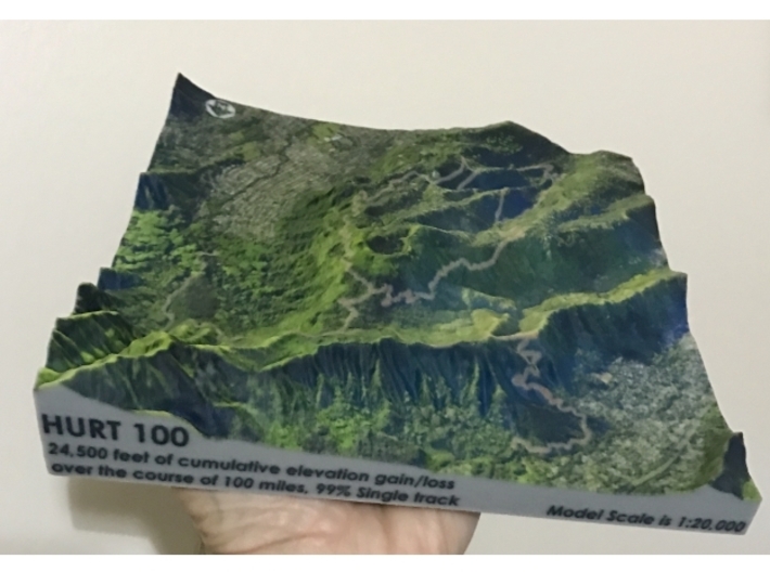 HURT100 Course Map, Hawai'i: 8"x8"@1:20,000 Scale 3d printed 