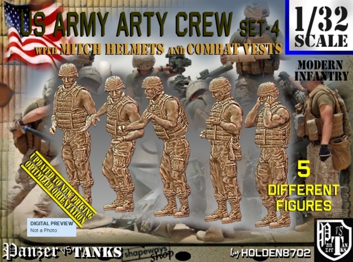 1/32 US Arty Crew Hot Weather Set4 3d printed