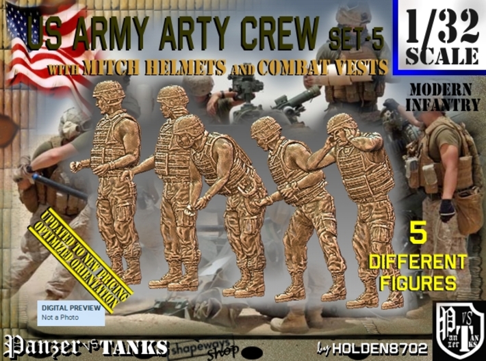 1/32 US Arty Crew Hot Weather Set5 3d printed