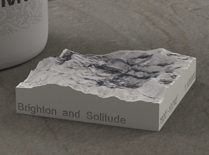 Brighton & Solitude, Utah, USA, 1:100000 3d printed 