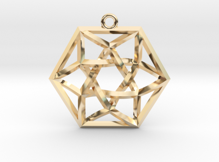 Woven Vector Equilibrium Pendant v1 1.4&quot; 3d printed