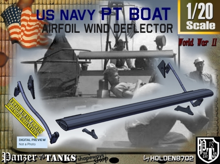 1/20 PT Boat Airfoil Wind Deflector Set001 3d printed