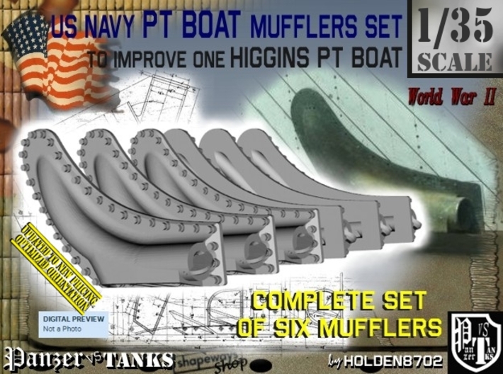1/35 PT Boat Higgins Muffler Set101 3d printed