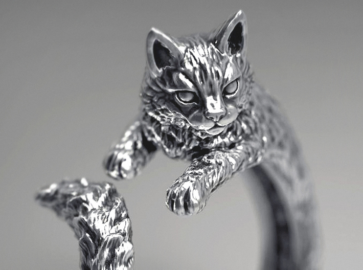 Cat Ring 3d printed
