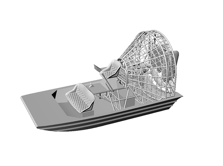 Airboat with cage in 1/87 - Part 1 3d printed Part 1+ 2