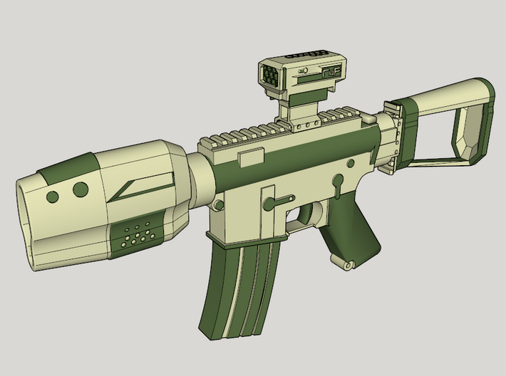 Gunder R4F SciFi CQB Rifle 3d printed Suggested Color Scheme with R4F