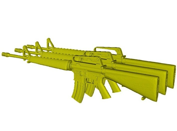 1/16 scale Colt M-16A1 rifles w 30rnds mag x 3 3d printed
