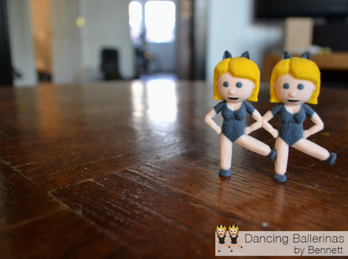 Dancing Ballerinas Emoji 3d printed