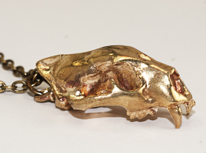 Cougar skull pendant 3d printed 