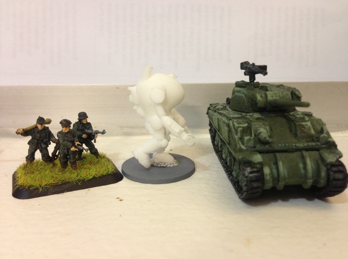 PanzerAnzug &quot;WWII&quot; German Power Armour for 15mm 3d printed Side view