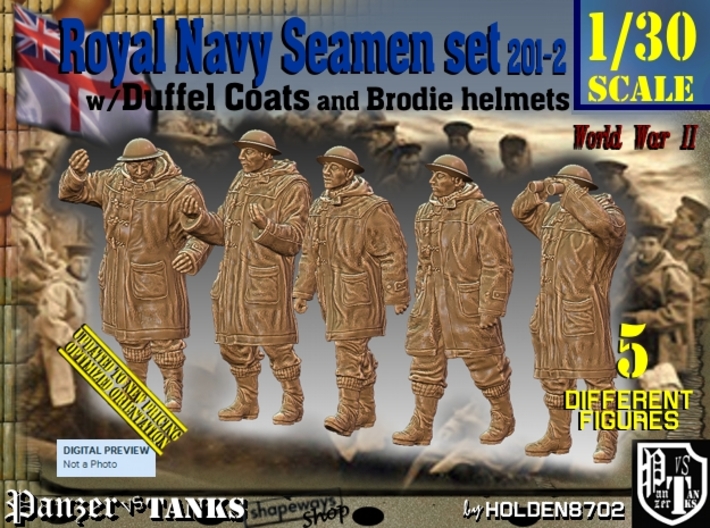 1/30 Royal Navy Duffel Coat Set201-2 3d printed