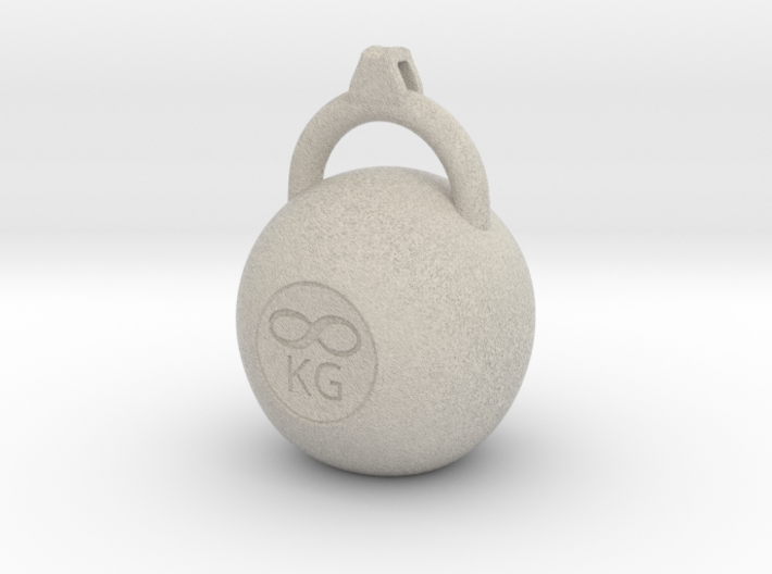 Kettleble pendant 3d printed