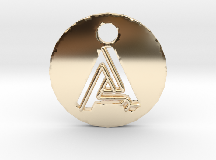 initial &quot;A&quot; pendant 3d printed 14k Gold Plated