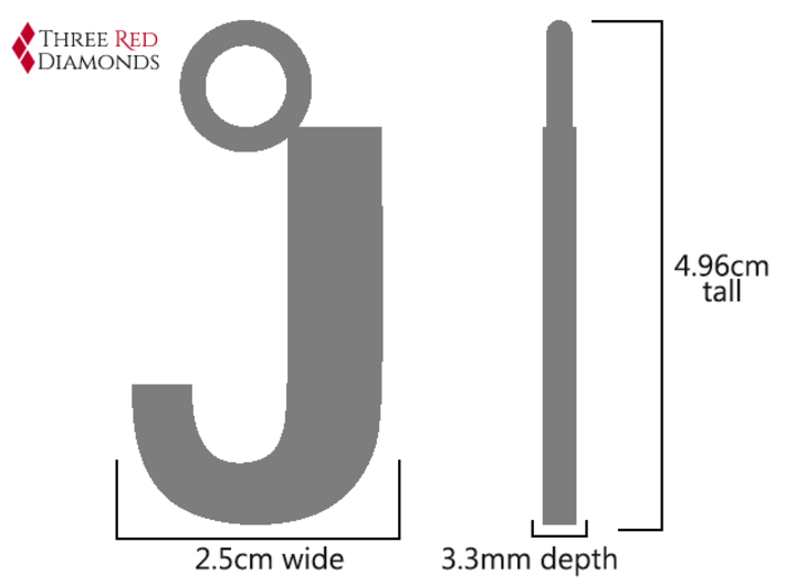 Letter J Key Ring Charm 3d printed 