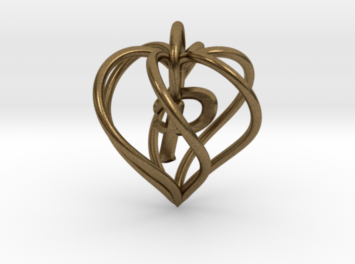 My Heart is Yours pendant, interlocking Initial P 3d printed