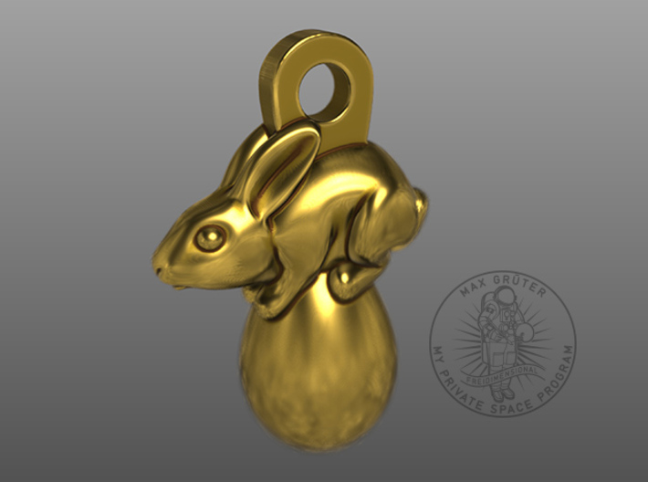 Easter Earring Bunny Pendant 3d printed