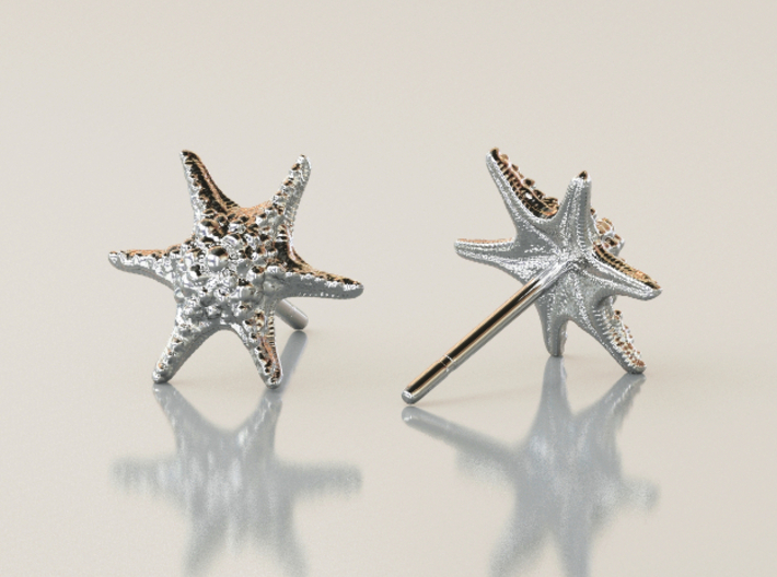 Sea Star Earrings 3d printed