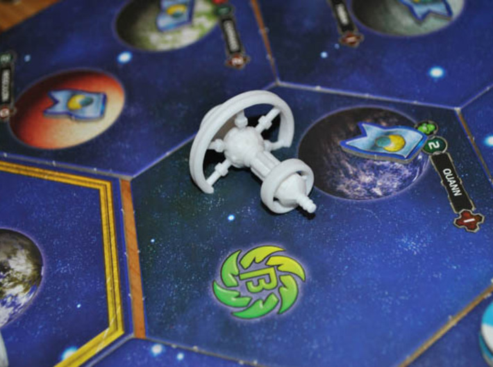 Human Dreadnought 3d printed A Sol Dreadnought defends Quann in a game of Twilight Imperium 3