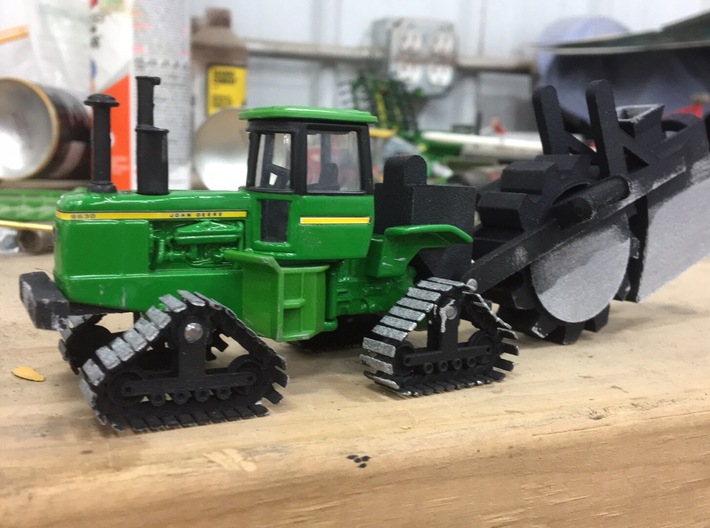 1/64 (S scale) Tractor Mounted Wheel Trencher  3d printed 