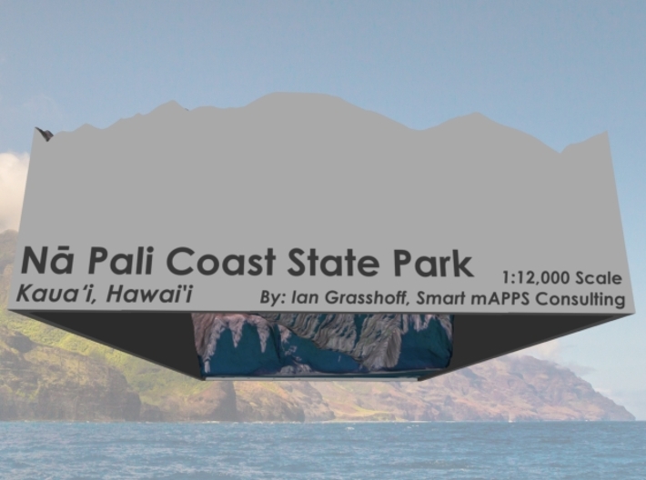 Na Pali Coast South, Hawai'i: 6"x9" 3d printed 