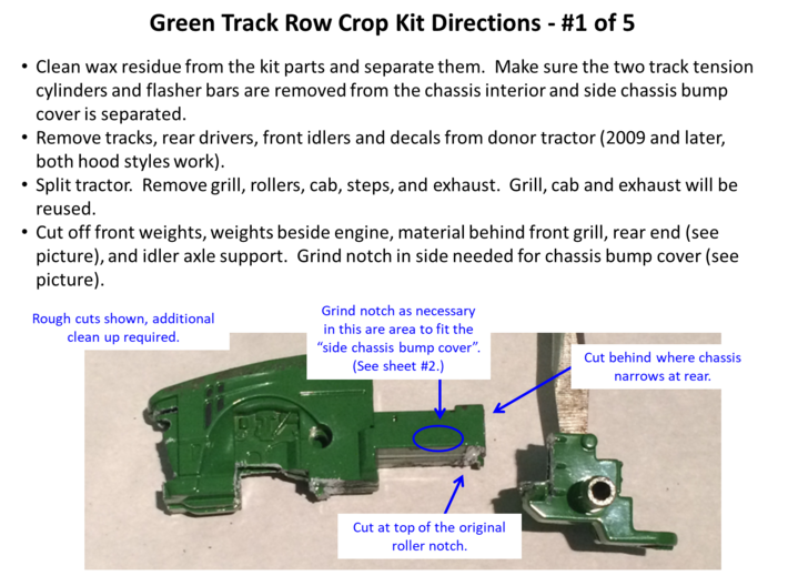 V3-GREEN TRACK 72-120" ROW CROP KIT, WIDE WHEELS 3d printed 