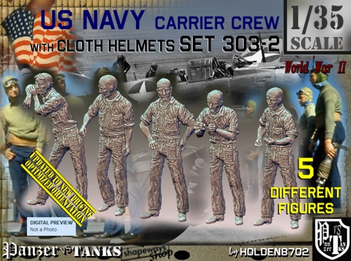 1/35 USN Carrier Deck Crew Set303-2 3d printed