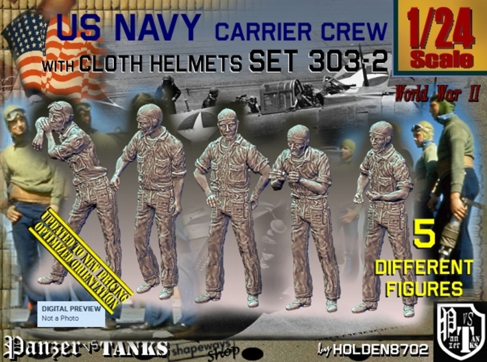 1/24 USN Carrier Deck Crew Set303-2 3d printed