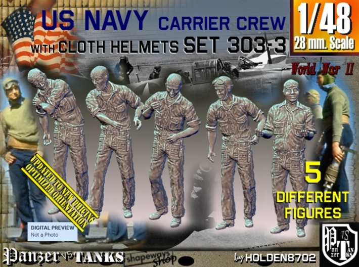 1/48 USN Carrier Deck Crew Set303-3 3d printed