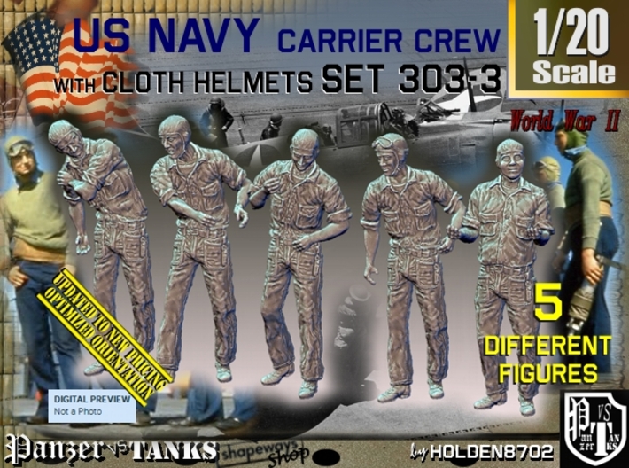1/20 USN Carrier Deck Crew Set303-3 3d printed