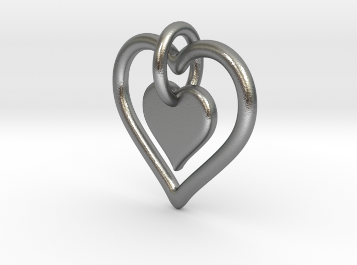 Interlocking heart - custom initial 3d printed