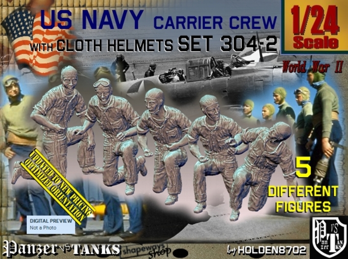 1/24 USN Carrier Deck Crew Set304-2 3d printed