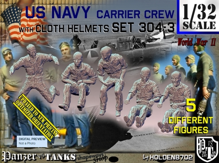 1-32 USN Carrier Deck Crew Set304-3 3d printed
