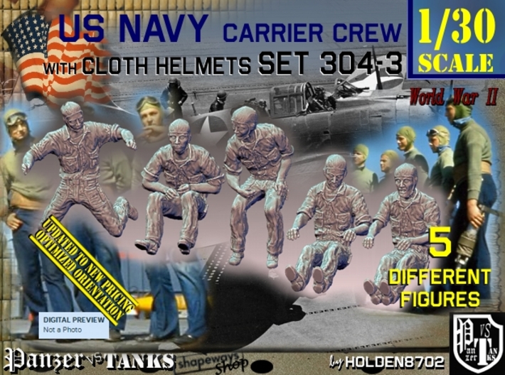 1/30 USN Carrier Deck Crew Set304-3 3d printed