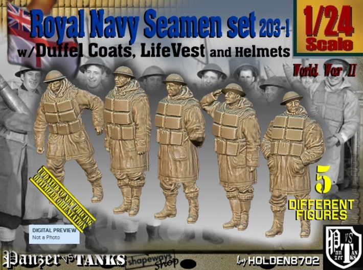 1/24 Royal Navy D-Coat+Lifevst Set203-1 3d printed